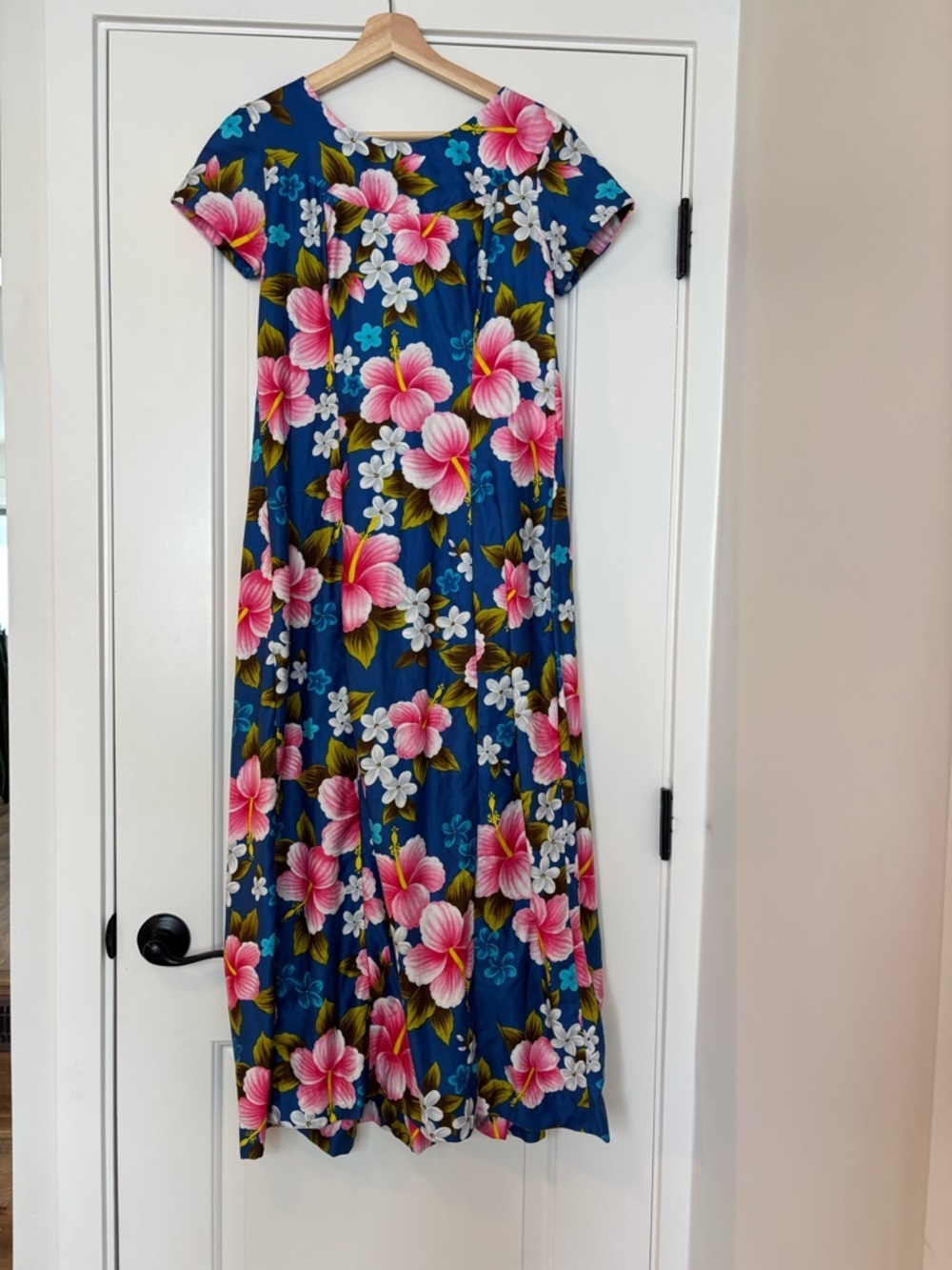 Vintage Ui Maikai Hawaiian Muumuu Dress Hibiscus Floral Vacation Beach XS - Picture 2 of 8